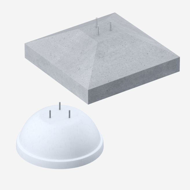 Бетонные тумбы весом 600 кг для установки уличных флагштоков