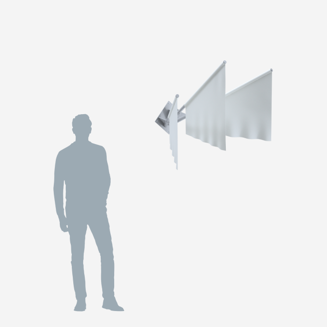 Фасадный флагшток "Бастион" для трёх флагов